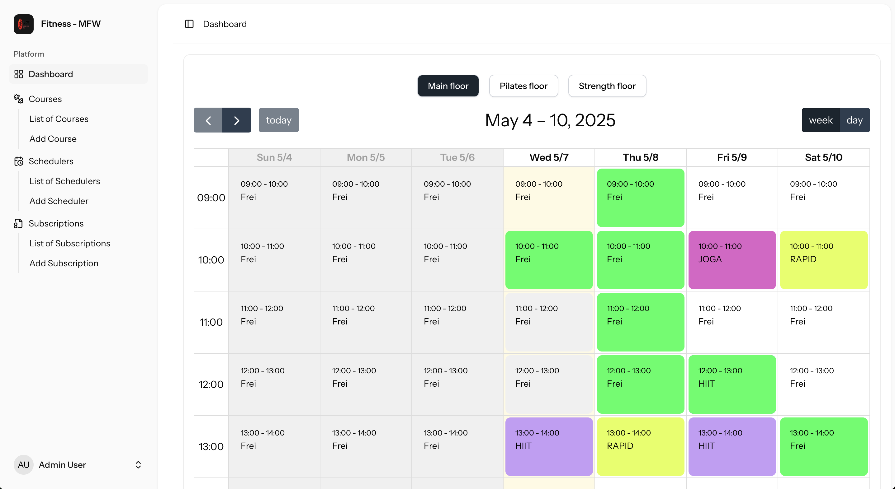 Fitness Club Management System — desktop
