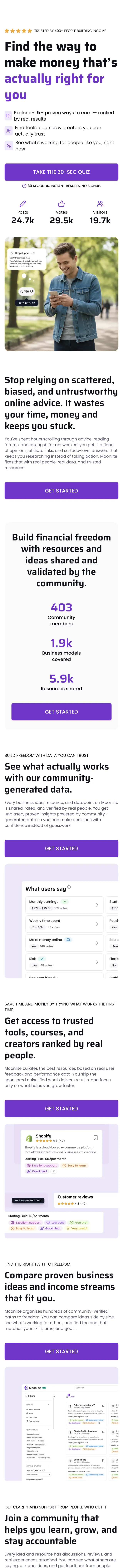 Income Opportunities Discovery Platform — mobile